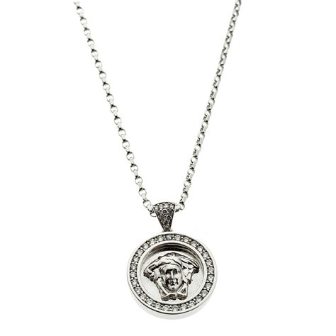 versace white gold pendant|versace necklace real gold.